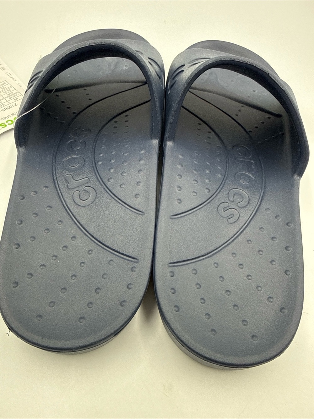 Crocs Slides Sandals Summer Shoes Comfort Casual Navy Dark Blue Mens 6  Womens 8 - Picture 3 of 5